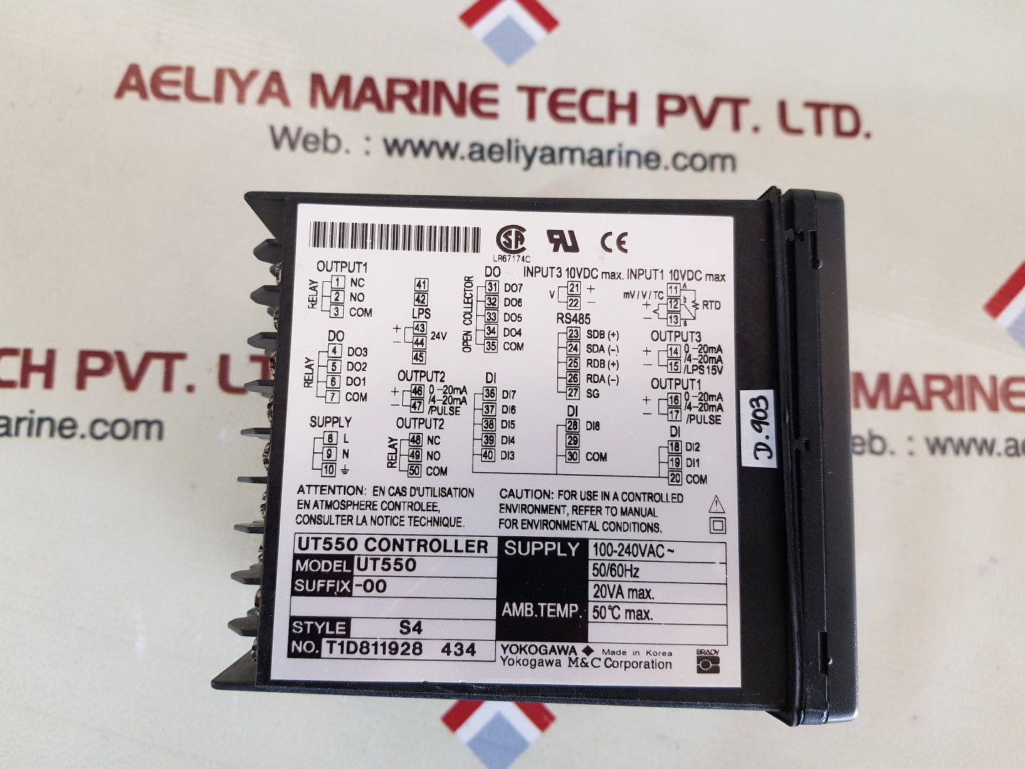 Yokogawa ut550 controller style s4