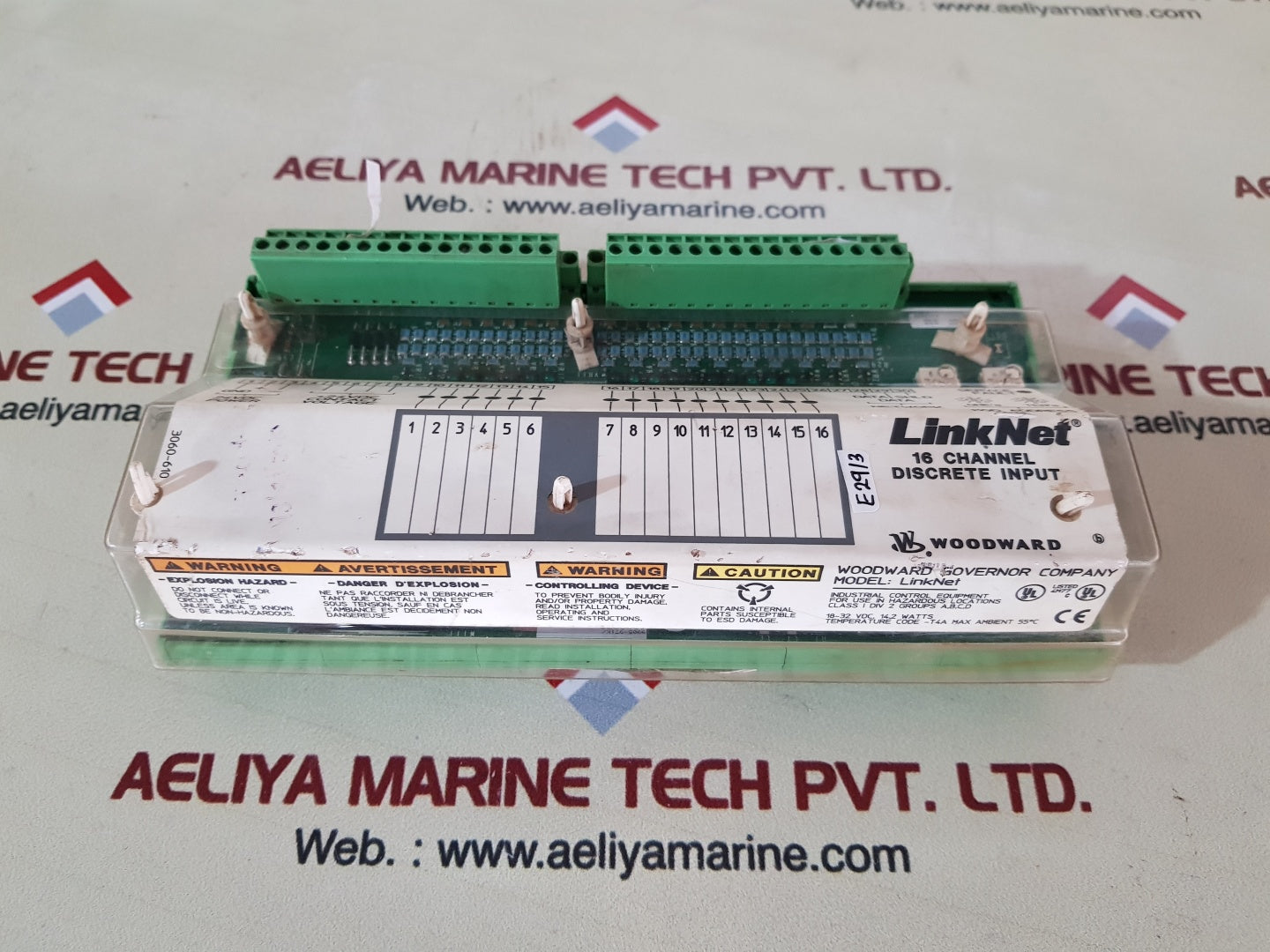 Woodward 9905-971 Linknet 16 Channel Discrete Input Module Rev.J 18-32Vdc 14.2W