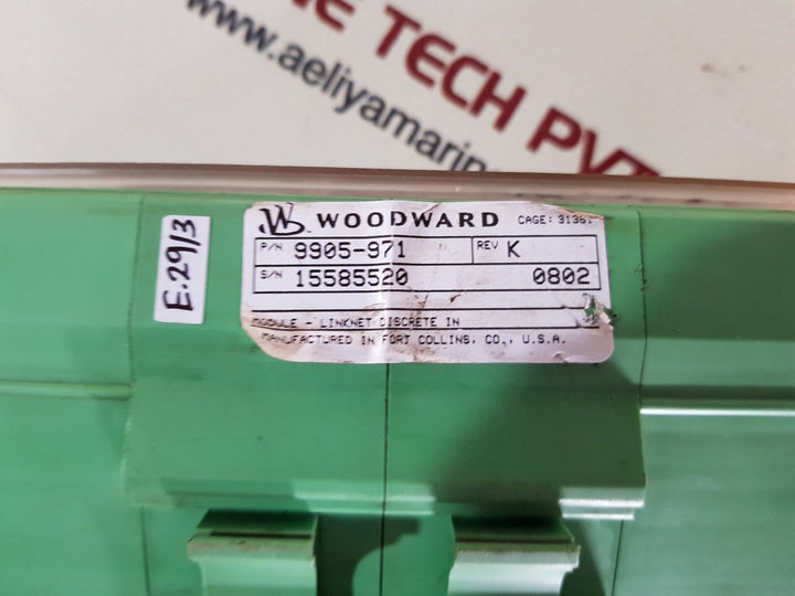 Woodward 9905-971 Linknet 16 Channel Discrete Input Module Rev.J 18-32Vdc 14.2W