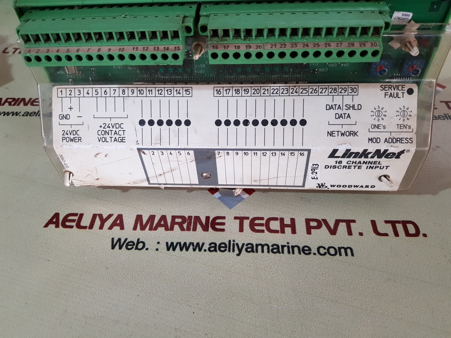 Woodward 9905-971 Linknet 16 Channel Discrete Input Module Rev.J 18-32Vdc 14.2W