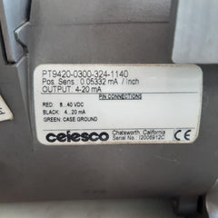 Celesco pt9420-0300-324-1140 cable extension position transducer out.4-20ma