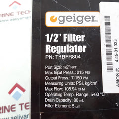 Geiger thbfr804 1/2" filter regulator