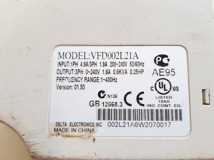 Delta vfd002l21a inverter 0.2kw