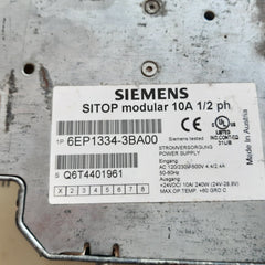 Siemens 6Ep1 334-3Ba00 Sitop Modular 10A 1/2Ph Power Supply