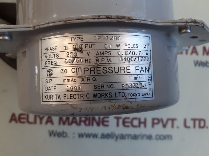Kurita electric tp-12bs 30cm pressure fan