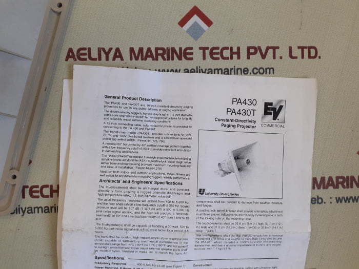 Electro-voice pa430t paging projector