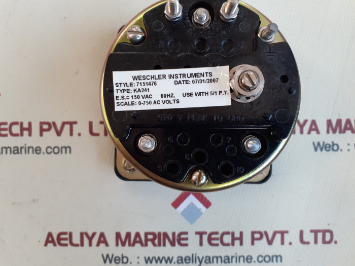 Weschler instruments ka241 ac volt analog meter