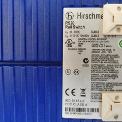 Hirschmann Rs20 Rail Switch Rs20-0400T1T1Tdhehh04.1.01 18-30 Vac 50/60Hz