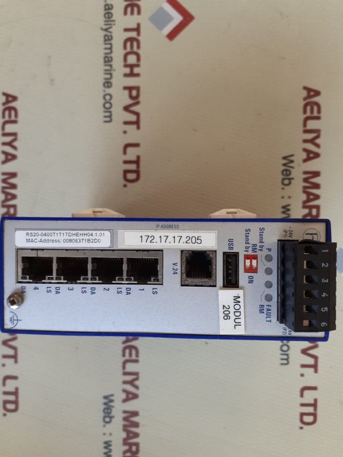Hirschmann Rs20 Rail Switch Rs20-0400T1T1Tdhehh04.1.01 18-30 Vac 50/60Hz