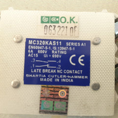 Bhartia cutler-hammer mc320kas11 auxiliary block series A1