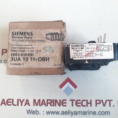 Siemens 3Ua 19 11-0Bh Bimetal Relay With Single Phasing Protection