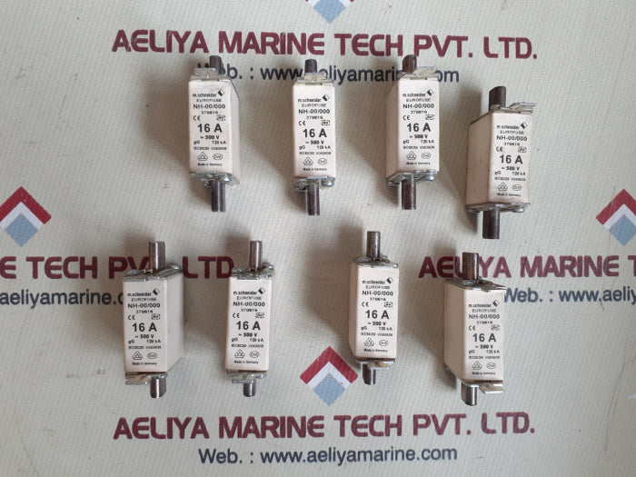 Lot of 8X M.schneider eurofuse nh-00/000 fuse 16A