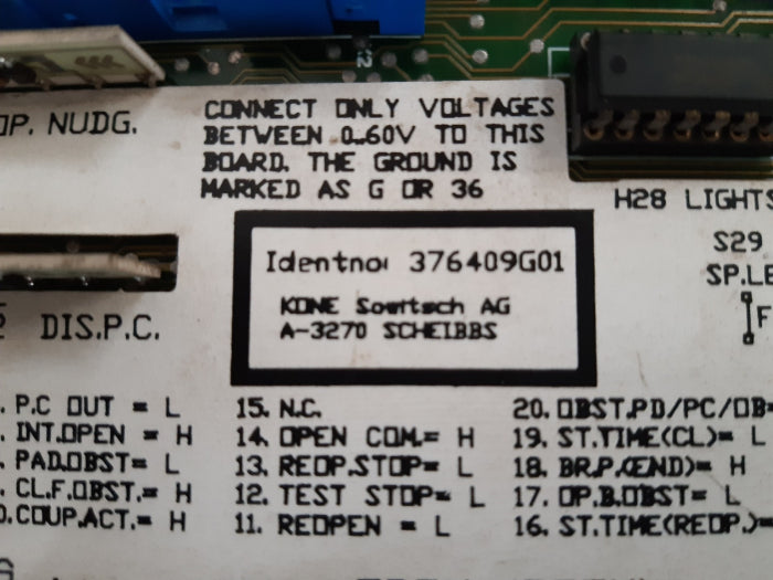 Kone 376409g01 pcb card 376410 h07