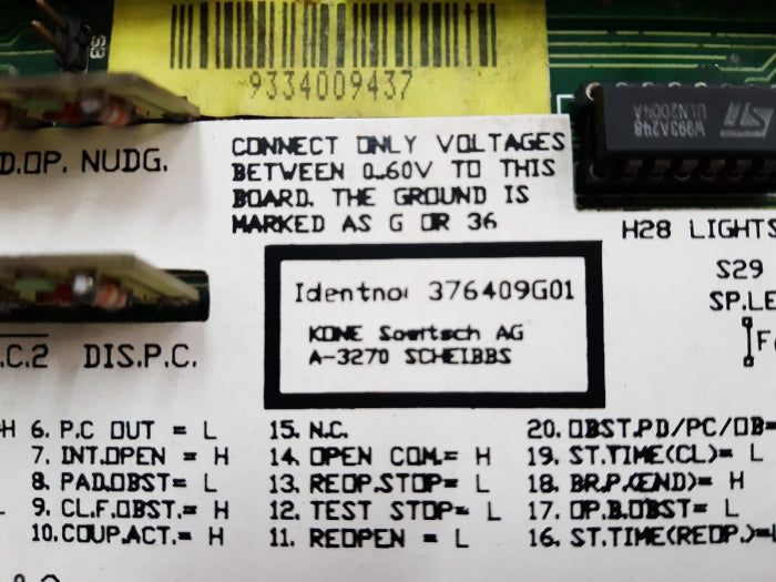 Kone 376409g01 pcb card 376410 h05
