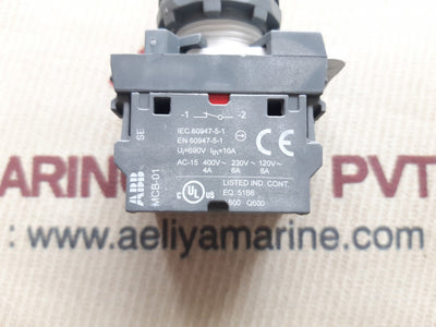 Lot Of 2X Abb MCB-01 Red Light With Contact Block Ac-15 400V~ 230V- 120V