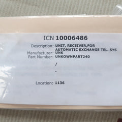 Unk r-62 unit receiver for automatic exchange