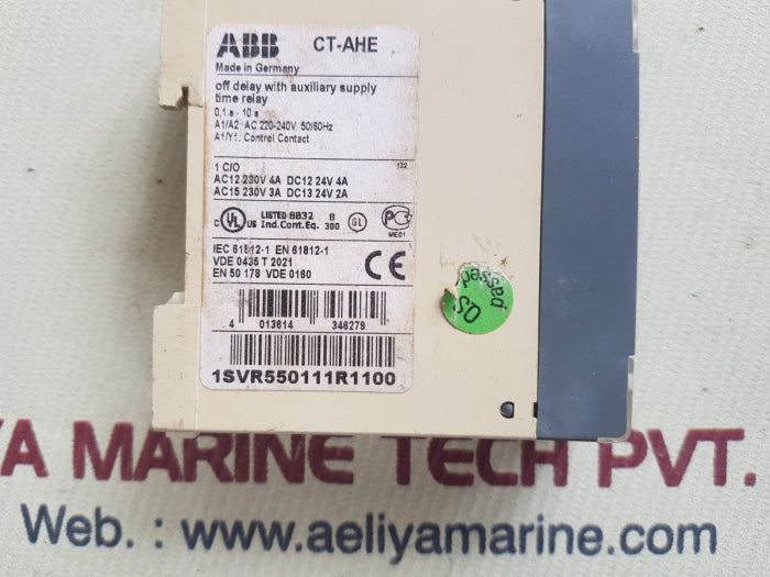 Abb off delay with auxiliary supply time relay
