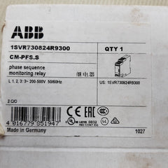 Abb cm-pfs.s 1svr730824r9300 phase sequence monitoring relay