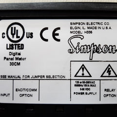 Simpson h335-3-46-0-0-0 digital panel meter