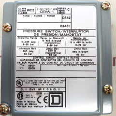 square D 9012 gbw-1 ser.c pressure switch