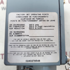 square D 9012 gbw-1 ser.c pressure switch