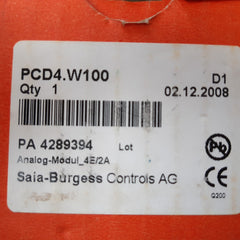 Saia-burgess pcd4.w100 analog module