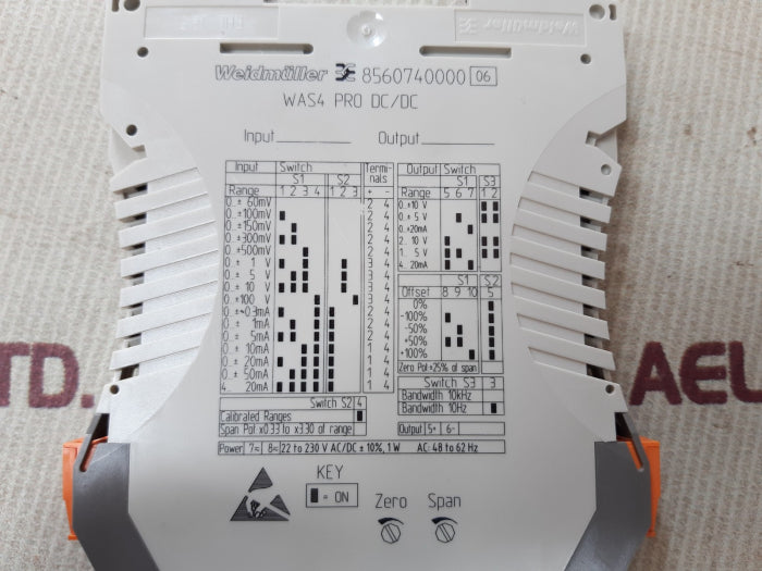 Weidmuller was4 pro dc/dc analog signal isolator 8560740000