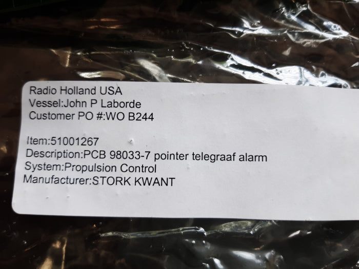 Stork-kwant pcb 98033d telegraph relay system alarm propulsion control