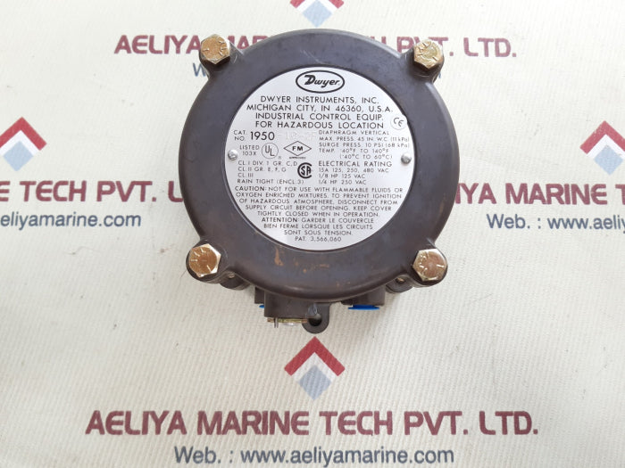 Dwyer 1950-10-2f explosion proof pressure switch