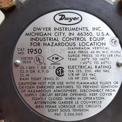 Dwyer 1950-10-2f explosion proof pressure switch