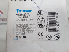 Lot Of 8X Finder 90.20 Relay Socket 10A 250/300V