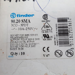 Lot Of 8X Finder 90.20 Relay Socket 10A 250/300V