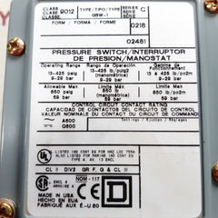 Square D gbw-1 pressure switch ser C New