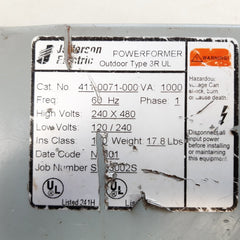 Jefferson electric 3r ul powerformer outdoor 411-0071-000