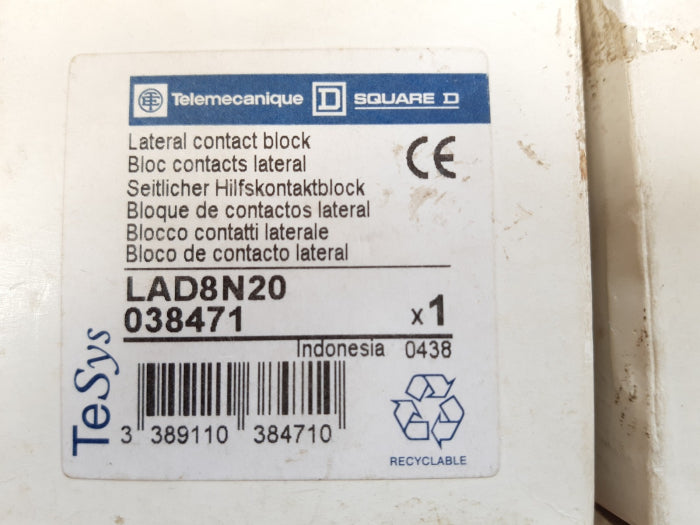 Telemecanique Lad8N20 Lateral Contact Block