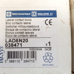 Telemecanique Lad8N20 Lateral Contact Block