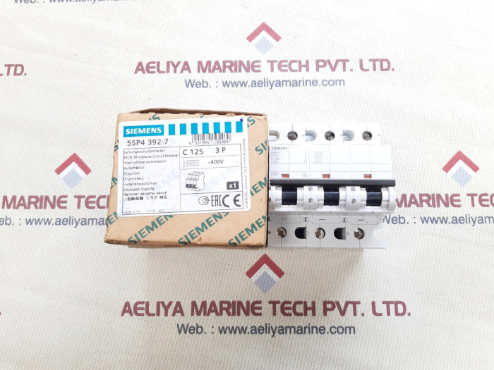 Siemens 5sp4 392-7 3p c125 mcb miniature circuit breaker