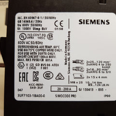Siemens 20-200a current measuring module 3uf7103-1ba00-0