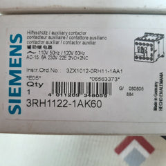 Siemens sirius 3rh1122-1ak60 auxiliary contactor
