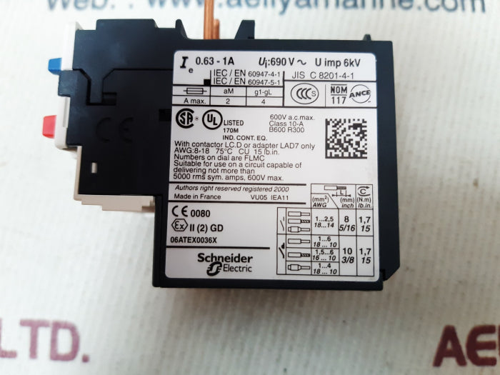 Telemecanique lrd05 relay 0.63-1a