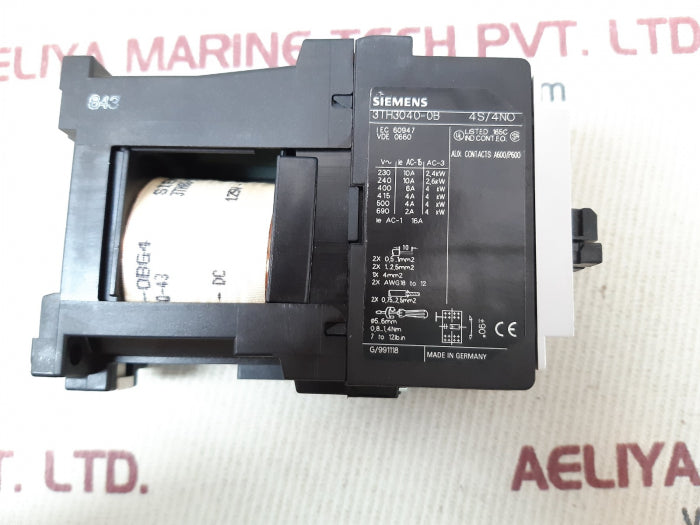 Siemens 3th30 40-0bg4 control relay 3th30 40e