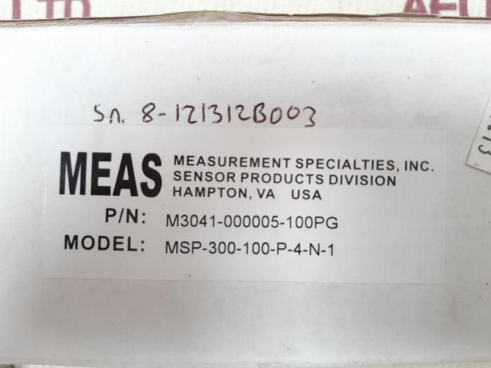 Meas m3041-000005-100pg pressure transducer