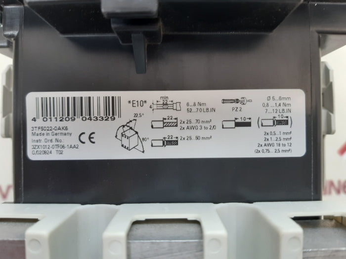 Siemens 3tf5022-0ak6 contactor 3tf50