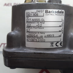 Barksdale d1t-m3ss-gl diffrential pressure switch