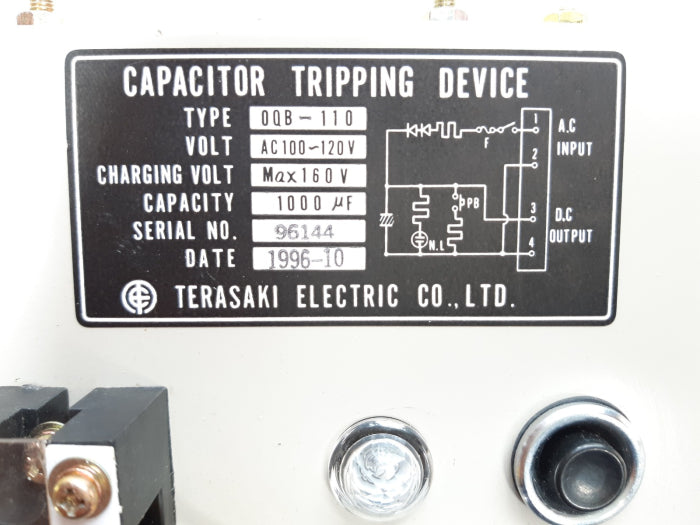 Terasaki 0Qb-110 Capacitor Tripping Device Ac100-120V 160V 1000Uf