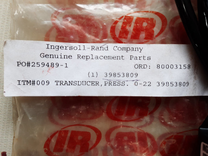 Ingersoll-rand 39853809 pressure sensor transducer