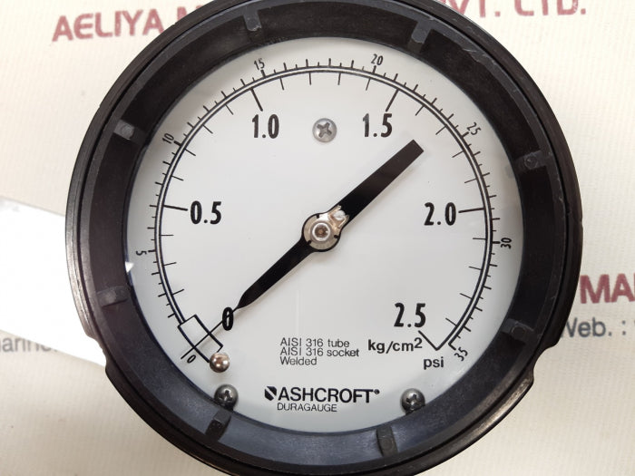 Ashcroft duragauge aisi 316 socket gauge 0-35 psi, 0-2.5 kg/cm2