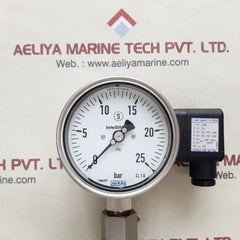 Wika pgt23.100 flange diaphragm with gauge 0 to 25 bar