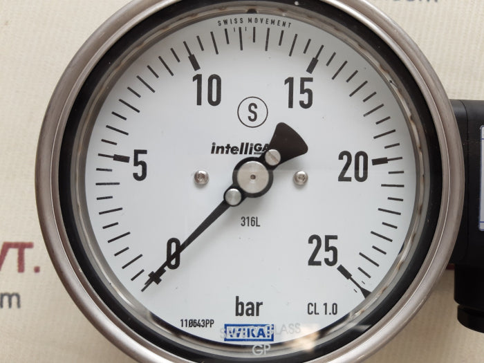 Wika pgt23.100 flange diaphragm with gauge 0 to 25 bar