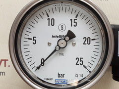 Wika pgt23.100 flange diaphragm with gauge 0 to 25 bar